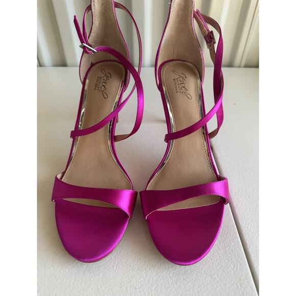 Jewlel Badgley Mischka Hot Pink Satin Heels 8.5 NWOB - Picture 1 of 4